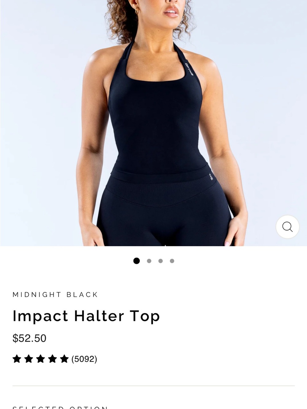 Impact Halter Top - Midnight Black